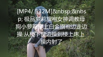 [MP4/ 532M]&nbsp;&nbsp; 极品萝莉旗袍女神调教母狗小萝莉穿上白金旗袍边走边操 从楼下窗边操到楼上床上 操内射了