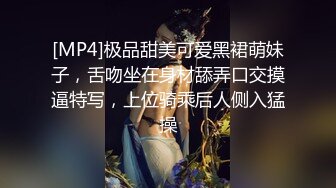 [MP4]极品甜美可爱黑裙萌妹子，舌吻坐在身材舔弄口交摸逼特写，上位骑乘后人侧入猛操